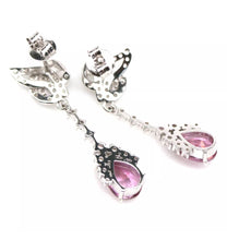 Cargar imagen en el visor de la galería, Aros Topacio Rosa y Topacio Blanco