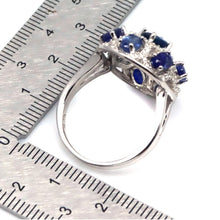 Cargar imagen en el visor de la galería, Anillo Oval Multi Zafiro y Topacio Blanco