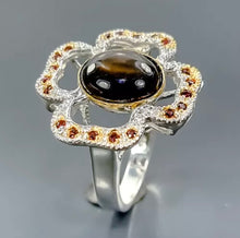 Cargar imagen en el visor de la galería, Anillo Zafiro Negro Estrllado
