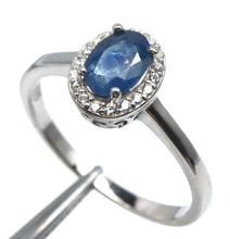 Cargar imagen en el visor de la galería, Anillo Oval Zafiro y Topacio Blanco