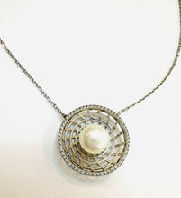 Cargar imagen en el visor de la galería, Collar Perla de Río y Topacio Blanco