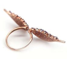 Cargar imagen en el visor de la galería, Anillo Alas Tanzanita y Topacio Blanco Rose Gold / Ajustable entre tallas 8 (17) y 10 (22)