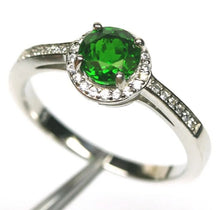 Cargar imagen en el visor de la galería, Anillo Diópsido de Cromo y Topacio Blanco