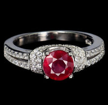 Cargar imagen en el visor de la galería, Anillo Rubí y Topacio Blanco / Talla 7 (14)