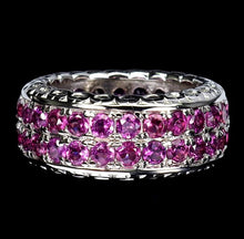 Cargar imagen en el visor de la galería, Anillo Infinito Doble Rhodolita / Talla 6 (12)