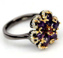 Cargar imagen en el visor de la galería, Anillo Flor Amatista y Rhodolita / Talla 6 (12)