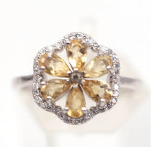 Cargar imagen en el visor de la galería, Anillo Golden Citrino y Topacio Blanco / Talla 7,5 (16)