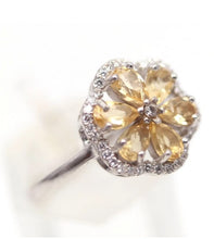 Cargar imagen en el visor de la galería, Anillo Golden Citrino y Topacio Blanco / Talla 7,5 (16)