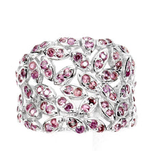 Cargar imagen en el visor de la galería, Anillo Jardín Rhodolita / Talla 7,5 (16)