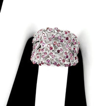 Cargar imagen en el visor de la galería, Anillo Jardín Rhodolita / Talla 7,5 (16)