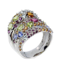 Cargar imagen en el visor de la galería, Anillo Triple Multipiedra / Talla 8,5 (18)