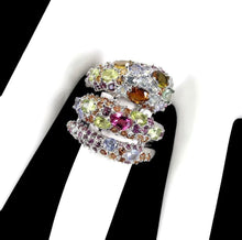 Cargar imagen en el visor de la galería, Anillo Triple Multipiedra / Talla 8,5 (18)