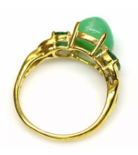 Cargar imagen en el visor de la galería, Anillo Chrysoprase y Esmeralda (raíz) / Talla 7,5 (16)