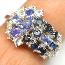 Cargar imagen en el visor de la galería, Anillo Tanzanita y Zafiro / Talla 9,5 (21)