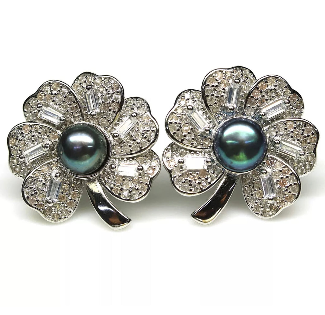 Aros Perla de Río Negra y Topacio Blanco