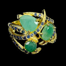 Cargar imagen en el visor de la galería, Anillo Esmeralda y Zafiro

