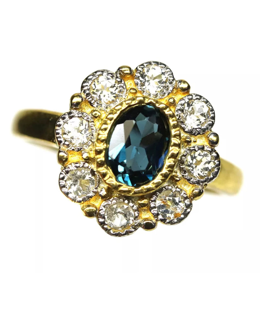 Anillo Topacio London Blue Gold