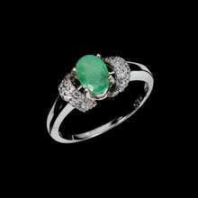 Cargar imagen en el visor de la galería, Anillo Esmeralda y Topacio Blanco
