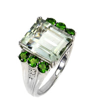 Cargar imagen en el visor de la galería, Anillo Amatista Verde y Diópsido de Cromo
