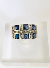 Load image in gallery viewer, Blue Topaz and White Topaz Ring / Size 5,5 (11)