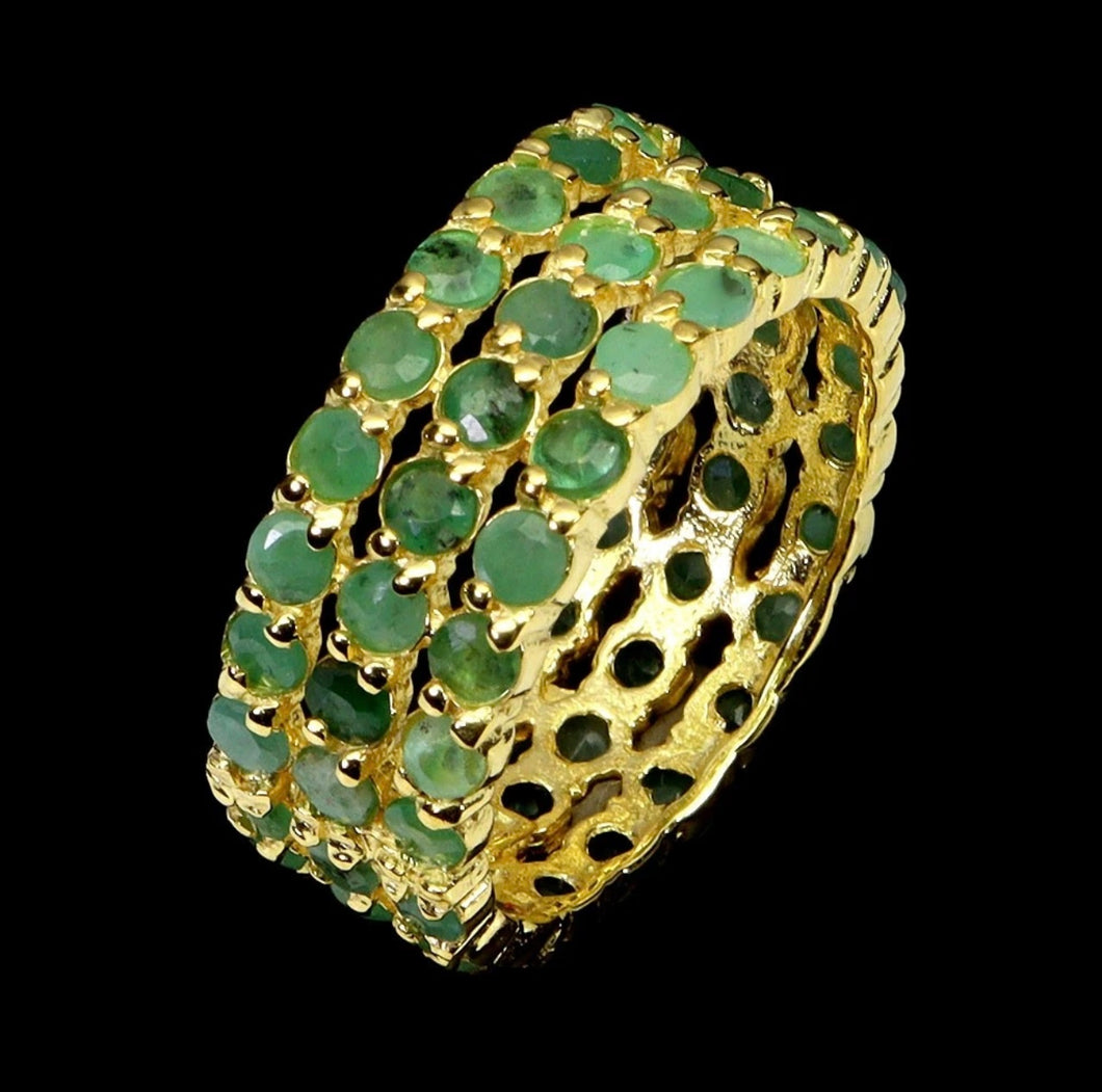 Anillo Triple Infitito Esmeralda