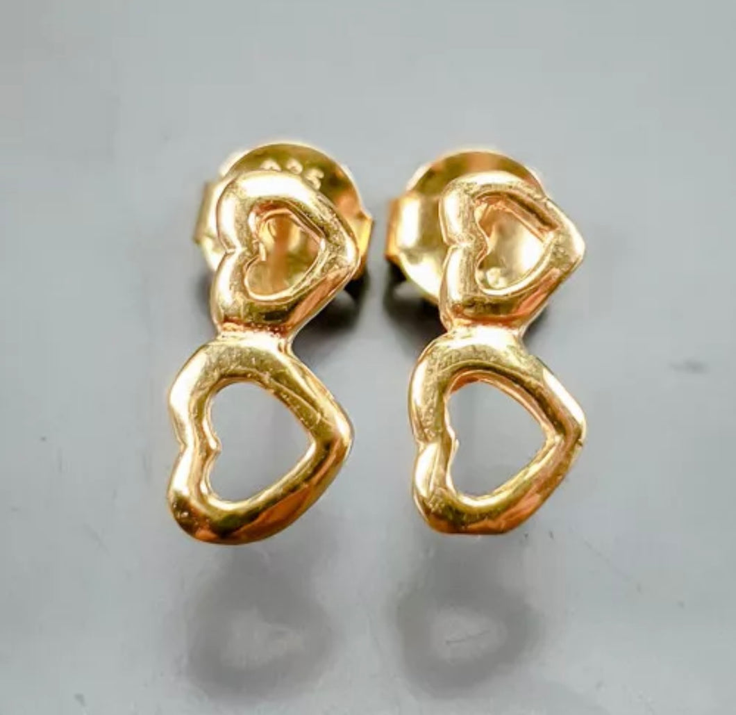 Aros Corazones Gold