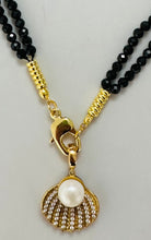 Load image in gallery viewer, Black Tourmaline Necklace and River Pearl and White Topaz Pendant