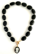 Load image in gallery viewer, Black Agates and Cameo Necklace