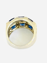 Load image in gallery viewer, Blue Topaz and White Topaz Ring / Size 5,5 (11)