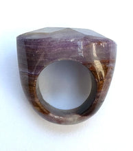 Load image in gallery viewer, Faceted Agate Ring / Size 6 USA / 12 Chile