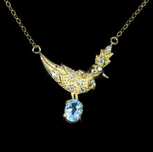 Cargar imagen en el visor de la galería, Collar Gallo Tiff Topacio Sky Blue y Topacio Blanco

