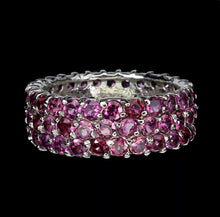 Load image in gallery viewer, Triple Rhodolite Infinity Ring
