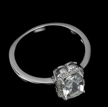 Upload an image to the gallery viewer, White Topaz Aquamarine Ring / Size 6 (12)