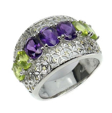 Load image in the gallery viewer, Amethyst and Peridot Ring / Size 9 (19)