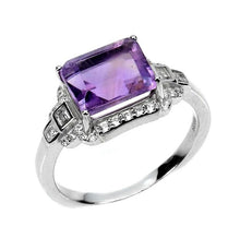 Load image in the gallery viewer, Amethyst and White Topaz Ring / Size 7 (14)