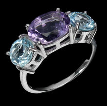 Load image in the gallery viewer, Sky Blue Amethyst and Topaz Ring / Size 8 (17)