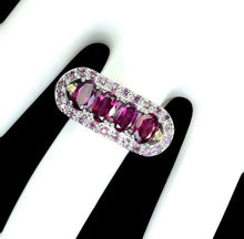 Load image in the gallery viewer, Art Deco Rhodolite and Colored Sapphires Ring / Size 8 (17)