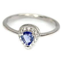 Load image in the gallery viewer, Tanzanite and White Topaz Drop Ring / Size 6,5 (13)