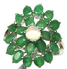 Upload image to gallery viewer, Rainbow Opal and Emerald Ring / Size 8 (17)