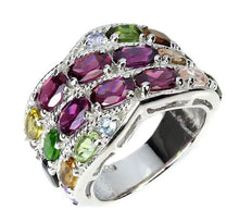 Load image in the gallery viewer, Rhodolite and Colored Tourmaline Ring / Size 7,5 (15)