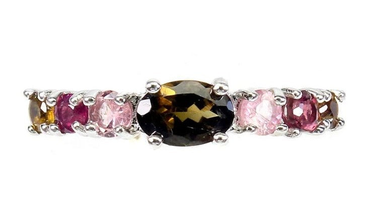Anillo Turmalina de Colores / Talla 7 (14)