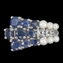 Load image in the gallery viewer, Sapphire Ring and Rio Micropearls / Size 6 (12)