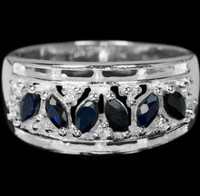 Load image in the gallery viewer, Sapphire and White Topaz Ring / Size 7,5 (16)