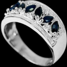 Load image in the gallery viewer, Sapphire and White Topaz Ring / Size 7,5 (16)