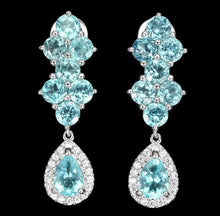 Load image in the gallery viewer, Apatite and White Topaz Earrings