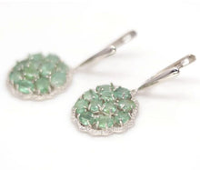 Load image in the gallery viewer, Emerald and White Topaz Earrings
