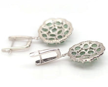 Load image in the gallery viewer, Emerald and White Topaz Earrings