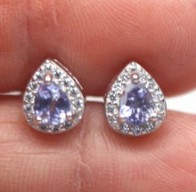 Load image in the gallery viewer, Tanzanite and White Topaz Drop Earrings