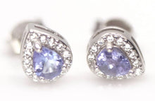 Load image in the gallery viewer, Tanzanite and White Topaz Drop Earrings