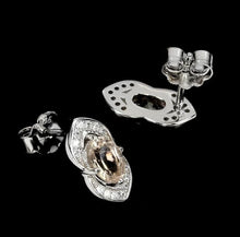 Load image in the gallery viewer, White Topaz Morganite Earrings